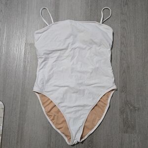 J. Crew White Squareneck Scoopback W/bows One Piece Swimsuit, SIZE 12